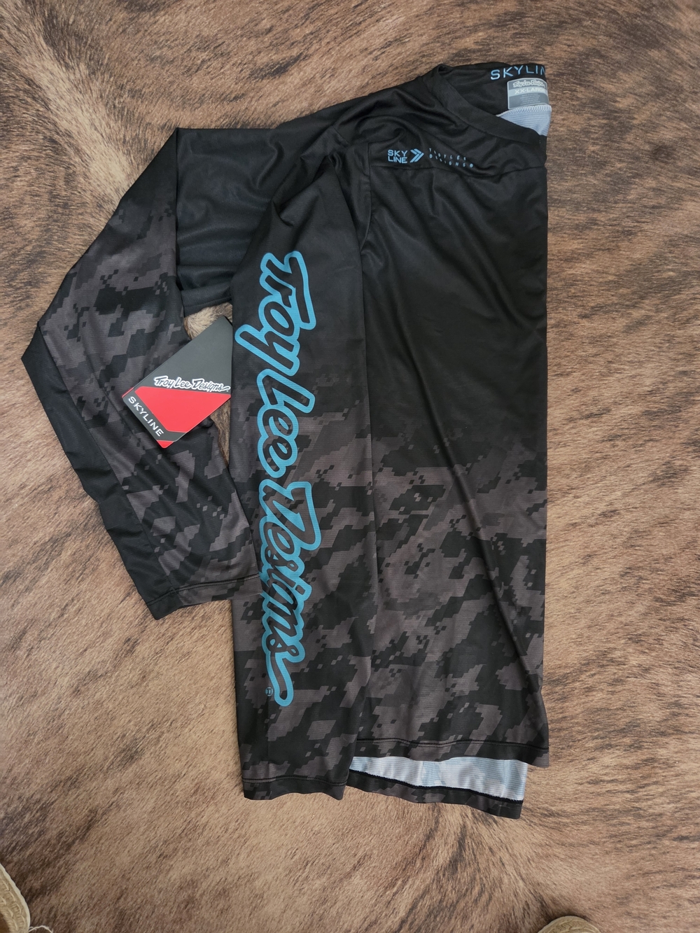 Troy Lee Designs Skyline Men’s Jersey - Black with Teal Script